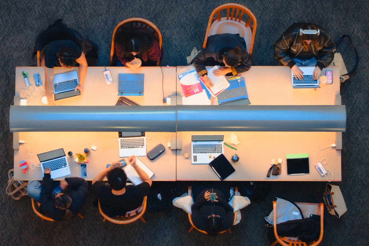 A classroom at the Epping branch, set up for a lesson
